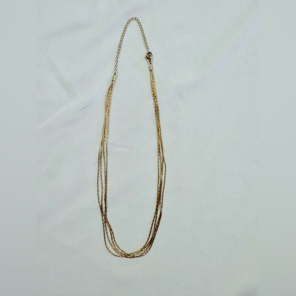 NWOT Multi-Strand Twisted Gold Chain Necklace β Adjustable Length